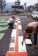 Painting the starting line at Lime Rock Park, 1968. Painting the starting line at Lime Rock Park, 1968.