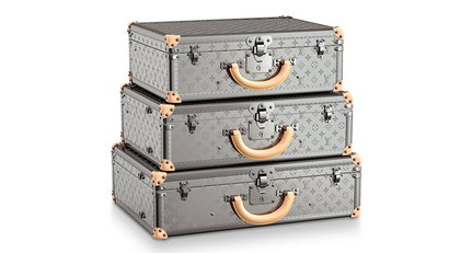 One of Louis Vuitton’s classic suitcases has received a metallic makeover