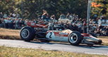 Jochen Rindt in a Lotus 49B-Cosworth on his way to victory at the United States Grand Prix at Watkins Glen in 1969. Jochen Rindt in a Lotus 49B-Cosworth on his way to victory at the United States Grand Prix at Watkins Glen in 1969.