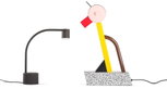 Table lamps Halo Click ca. 1988 (Manufactured by Philips) and Tahiti, 1981, (Manufactured by Memphis). Photo by Jürgen Hans