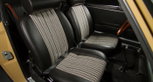 Pepita seats in a 1967 Porsche 911S. Pepita seats in a 1967 Porsche 911S.