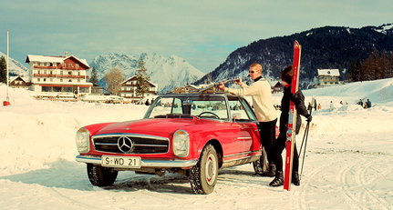 Snapshot, 1960er: Mit dem Mercedes SL auf die Piste