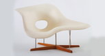 Charles Eames (American, 1907–1978), Ray Eames (American, 1912–1988). Prototype for Chaise Longue (La Chaise). 1948. Hard rubber foam, plastic, wood, and metal, 32 1/2 x 59 x 34 1/4″ (82.5 x 149.8 x 87 cm). The Museum of Modern Art, New York. Gift of the Charles Eames (American, 1907–1978), Ray Eames (American, 1912–1988). Prototype for Chaise Longue (La Chaise). 1948. Hard rubber foam, plastic, wood, and metal, 32 1/2 x 59 x 34 1/4″ (82.5 x 149.8 x 87 cm). The Museum of Modern Art, New York. Gift of the
