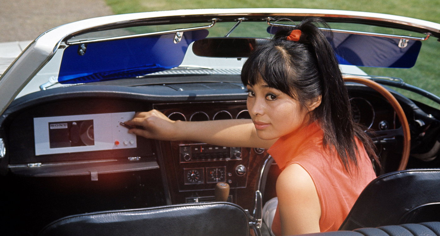 Akiko Wakabayashi as Bond Girl Aki, driving a one-off Toyota 2000 GT convertible in 'You Only Live Twice'.