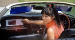 Akiko Wakabayashi as Bond Girl Aki, driving a one-off Toyota 2000 GT convertible in 'You Only Live Twice'. Akiko Wakabayashi as Bond Girl Aki, driving a one-off Toyota 2000 GT convertible in 'You Only Live Twice'.