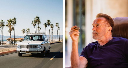 Driving a BMW 1600 down memory lane with Arnold Schwarzenegger