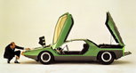 'Nuccio' Bertone with the Alfa Romeo Carabo concept. © Bertone archive.