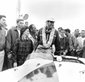 Carroll Shelby celebrates 1st Overall victory in 0510 M at the 1956 Del Monte Trophy in Pebble Beach as Jim Hall (second from left) looks on at the car he would go on to own for the next six decades (Courtesy of Jim Hall)