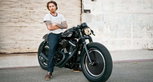 Roland Sands and his Technics Sportster. Photo by Joe Hitzelberger.