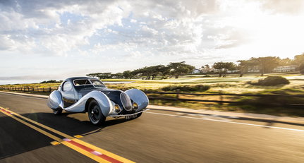Auf dem Weg nach Pebble Beach mit diesem traumhaften Talbot-Lago Teardrop Coupé