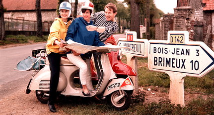 1960's, A couple astride a Vespa motorscooter ask for directions whilst touring France (Photo by Popperfoto/Getty Images) 1960's, A couple astride a Vespa motorscooter ask for directions whilst touring France (Photo by Popperfoto/Getty Images)