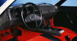 Red corduroy interior of a 1977 Porsche 924 Martini edition. Red corduroy interior of a 1977 Porsche 924 Martini edition.