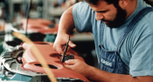 Craftsmanship at 'Porsche Exclusive' in 1998. Craftsmanship at 'Porsche Exclusive' in 1998.