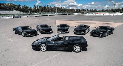 Wann haben Sie zuletzt sechs schwarze Ferrari Testarossa gesehen?
