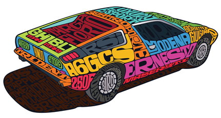 Maserati Art Car: Geburtstagskunst von Oscar Wilson