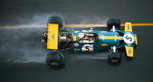 Brabham before being overtaken by Rindt at the slippery Monaco GP of 1970