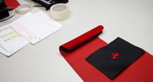 Ferrari logo samples at Poltrona Frau factory. Ferrari logo samples at Poltrona Frau factory.