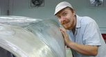 Stewart Johnson, checking the overmatching of the welded parts.