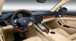 A 2009 Porsche Panamera with a yachting-inspired mahogany interior by 'Porsche Exclusive'. A 2009 Porsche Panamera with a yachting-inspired mahogany interior by 'Porsche Exclusive'.