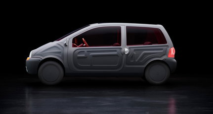 Zum 30. Jubiläum des Renault Twingo verwandelte Sabine Marcelis ihn in eine transparent schwebende Ikone