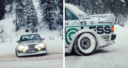 Steigen Sie ein und halten sich fest in diesem rallyetauglichen Mercedes 190 E