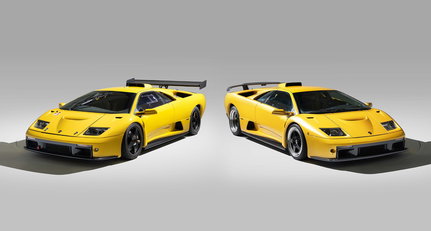 The ultimate two-car garage is a pair of Lamborghini Diablo GTs