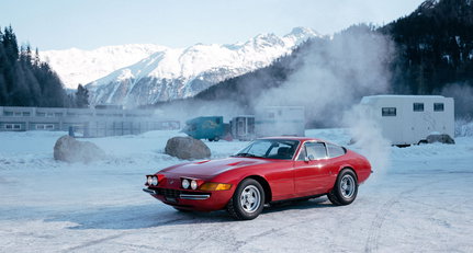 Letting it slide with Mario Andretti‘s Ferrari Daytona in St Moritz