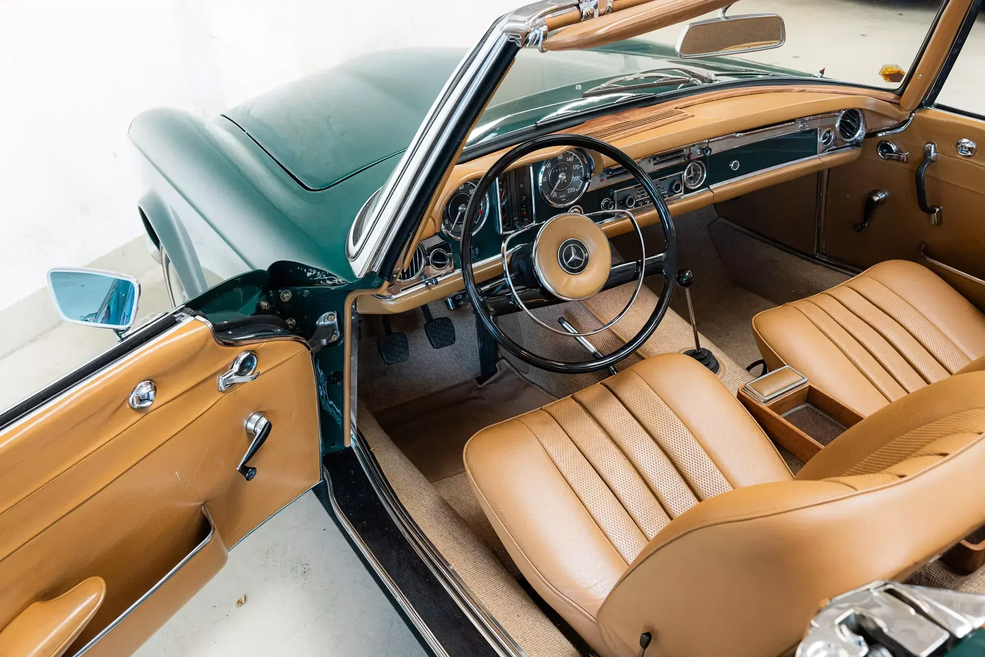 1967 Mercedes-Benz SL Pagode - SL - Factory 5 Speed - Dunkelgrün - France Deliver, foto 9