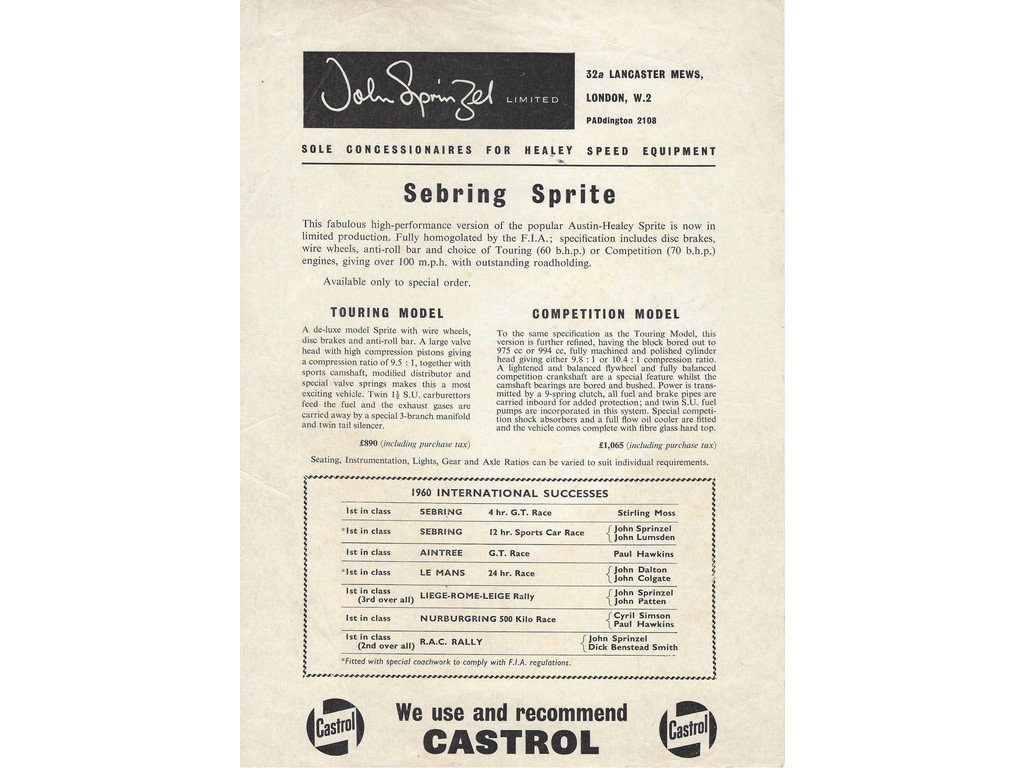 1958 Austin-Healey Sebring Sprite - Sebring, foto 8