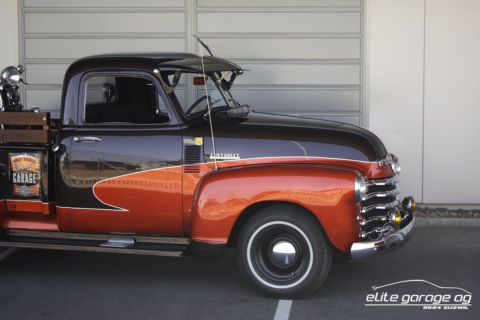 1954 Chevrolet Pick-Up - Pick Up 3100 + Harley Davidson Flathead WL50 (VETERANENGEPRÜFT), foto 8