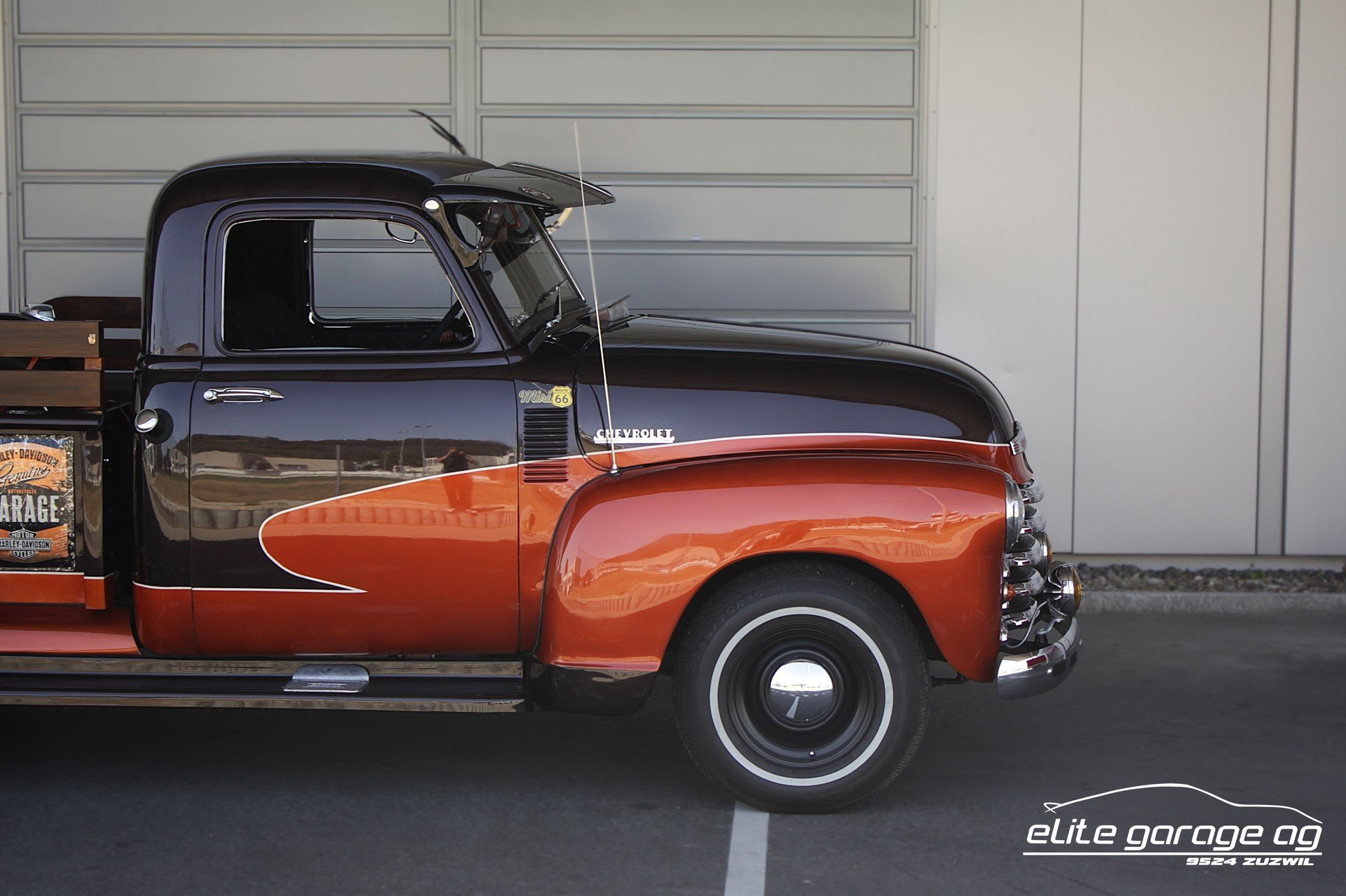 1954 Chevrolet Pick-Up - Pick Up 3100 + Harley Davidson Flathead WL50 (VETERANENGEPRÜFT), foto 9
