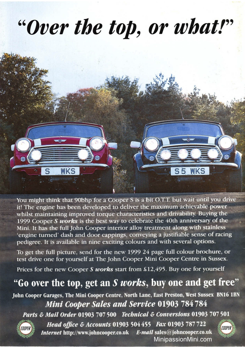 1998 MINI Cooper - 1.3 MPI - Cooper S WORKS n°2, foto 4